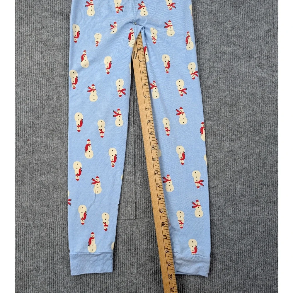Hanna Anderson Pajama Set 120CM 6-7 Blue Snowman Lightweight Tencel Novelty